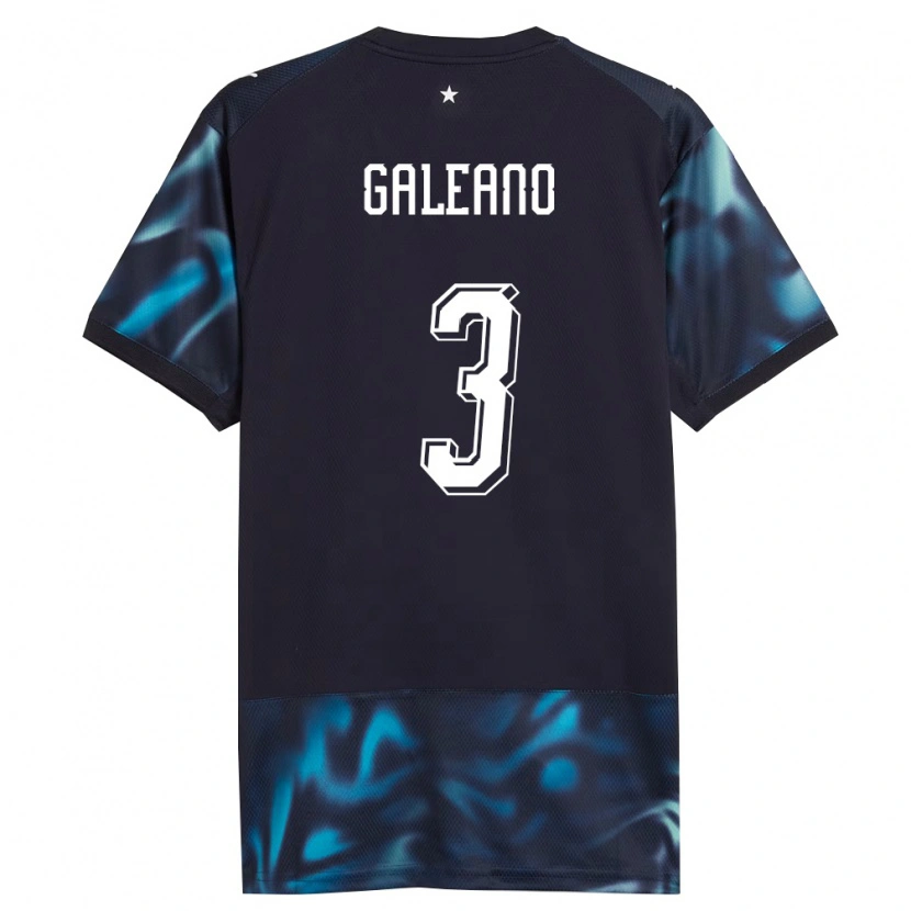 Danxen Women Paraguay Fernando Galeano #3 Navy Sky Blue Away Jersey 26-28 T-Shirt