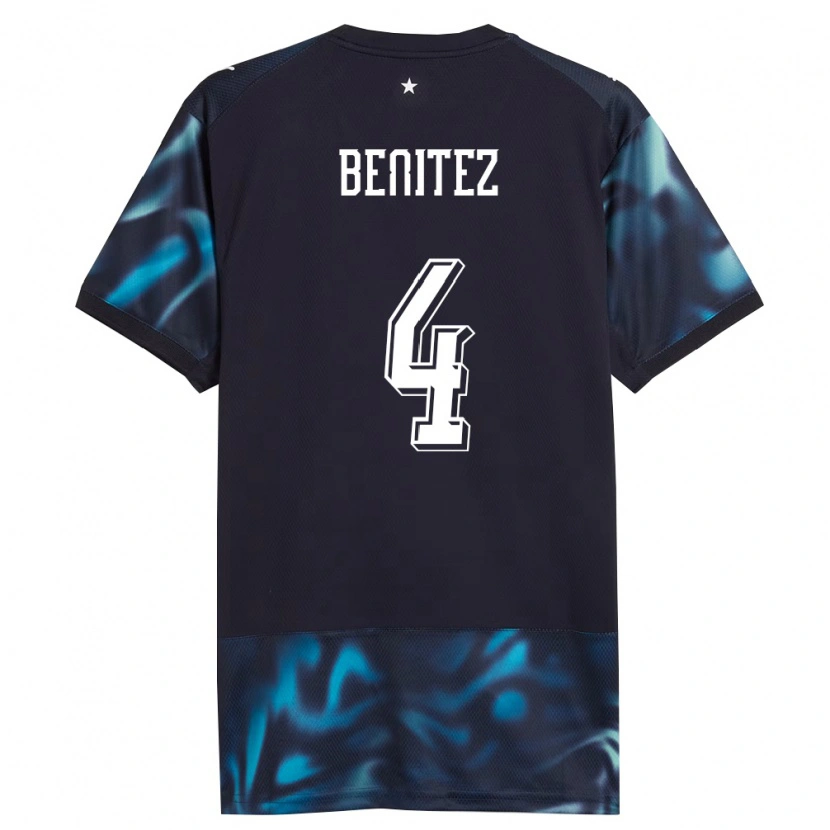 Danxen Women Paraguay Gastón Benítez #4 Navy Sky Blue Away Jersey 26-28 T-Shirt