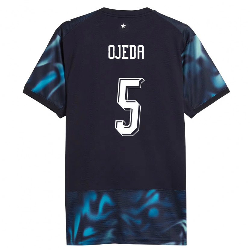 Danxen Women Paraguay Edgar Ojeda #5 Navy Sky Blue Away Jersey 26-28 T-Shirt