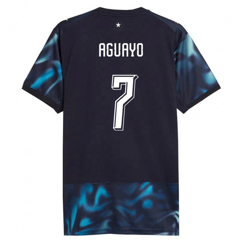 Danxen Women Paraguay Gabriel Aguayo #7 Navy Sky Blue Away Jersey 26-28 T-Shirt