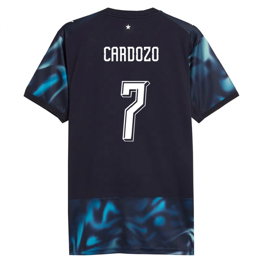 Danxen Women Paraguay Fernando Cardozo #7 Navy Sky Blue Away Jersey 26-28 T-Shirt