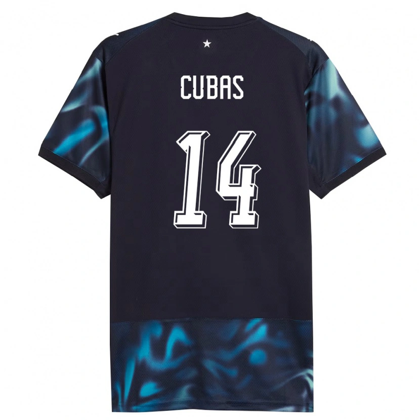 Danxen Women Paraguay Andrés Cubas #14 Navy Sky Blue Away Jersey 26-28 T-Shirt