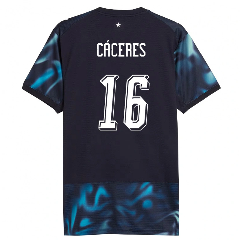 Danxen Women Paraguay Manuel Cáceres #16 Navy Sky Blue Away Jersey 26-28 T-Shirt