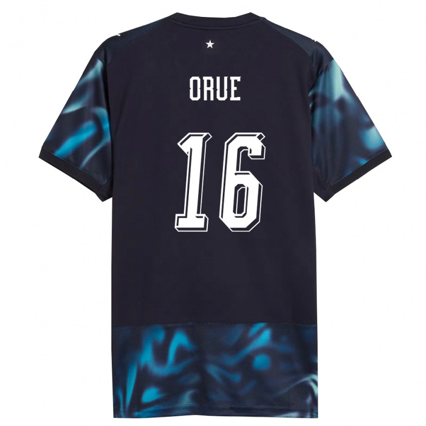 Danxen Women Paraguay Sebastián Orue #16 Navy Sky Blue Away Jersey 26-28 T-Shirt