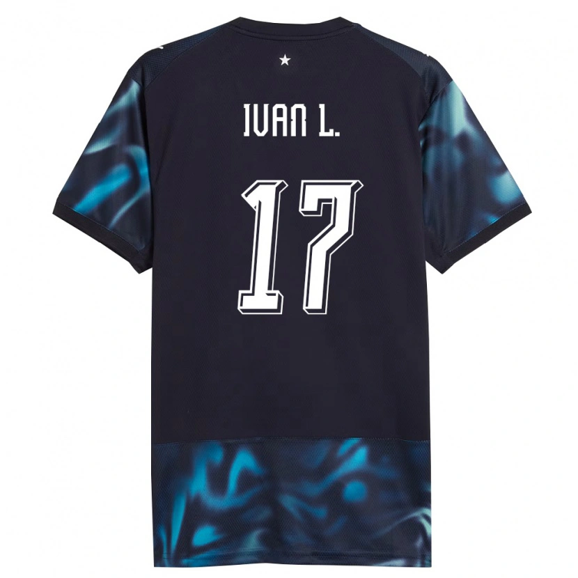 Danxen Women Paraguay Iván Leguizamón #17 Navy Sky Blue Away Jersey 26-28 T-Shirt