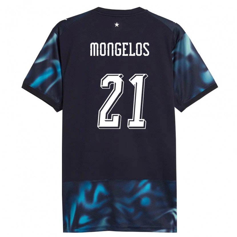 Danxen Women Paraguay Francisco Mongelos #21 Navy Sky Blue Away Jersey 26-28 T-Shirt