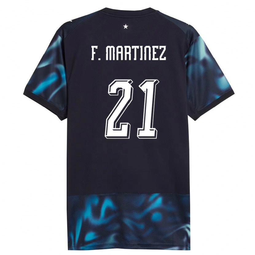 Danxen Women Paraguay Fiorela Martínez #21 Navy Sky Blue Away Jersey 26-28 T-Shirt