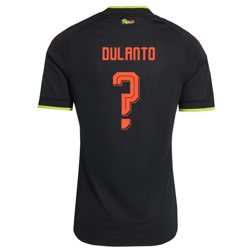 Danxen Women Peru Gustavo Dulanto #0 Black Yellow Pink Away Jersey 26-28 T-Shirt