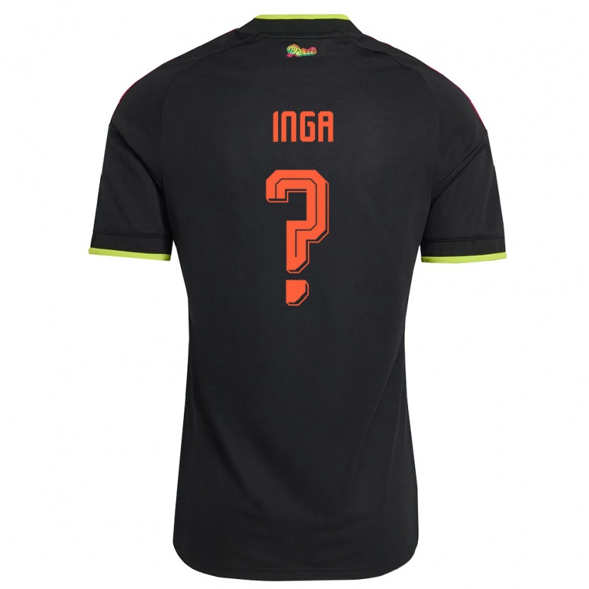 Danxen Women Peru César Inga #0 Black Yellow Pink Away Jersey 26-28 T-Shirt