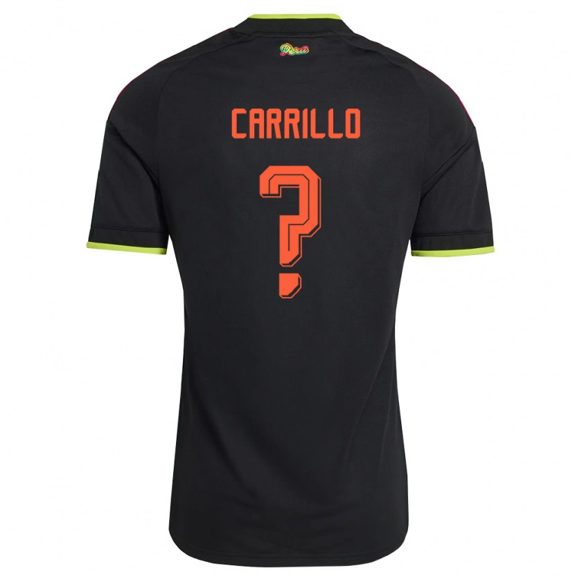 Danxen Women Peru André Carrillo #0 Black Yellow Pink Away Jersey 26-28 T-Shirt