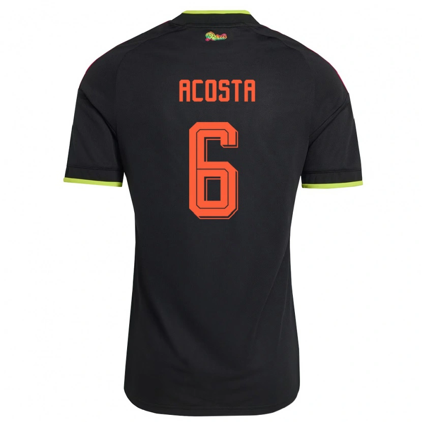 Danxen Women Peru Ruby Acosta #6 Black Yellow Pink Away Jersey 26-28 T-Shirt