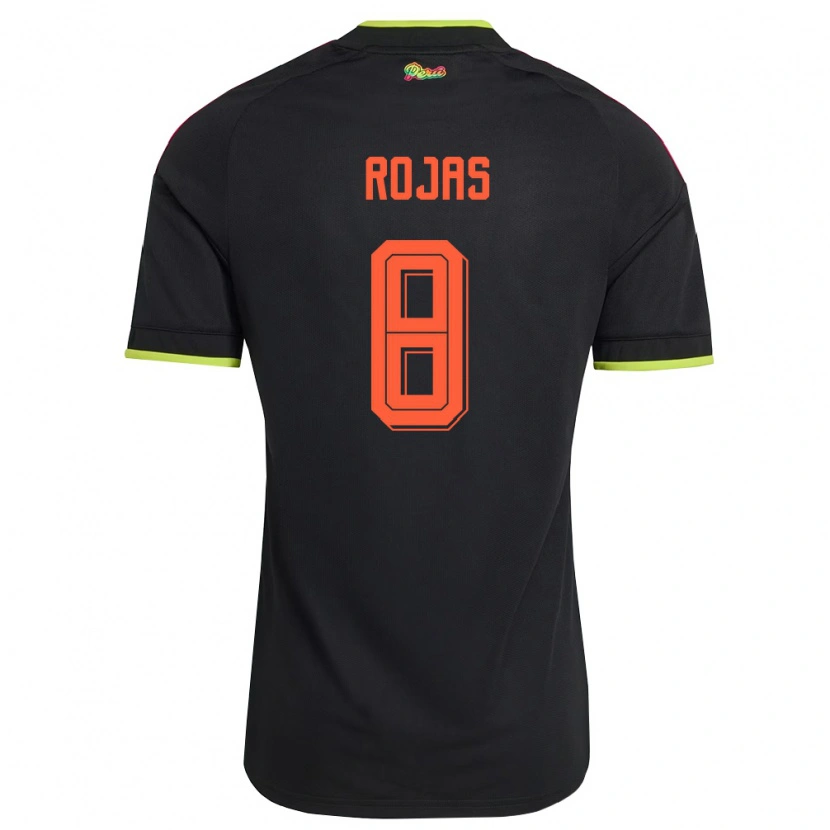 Danxen Women Peru Álvaro Rojas #8 Black Yellow Pink Away Jersey 26-28 T-Shirt