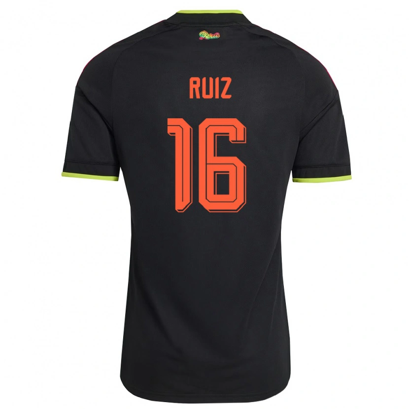 Danxen Women Peru Birka Ruiz #16 Black Yellow Pink Away Jersey 26-28 T-Shirt