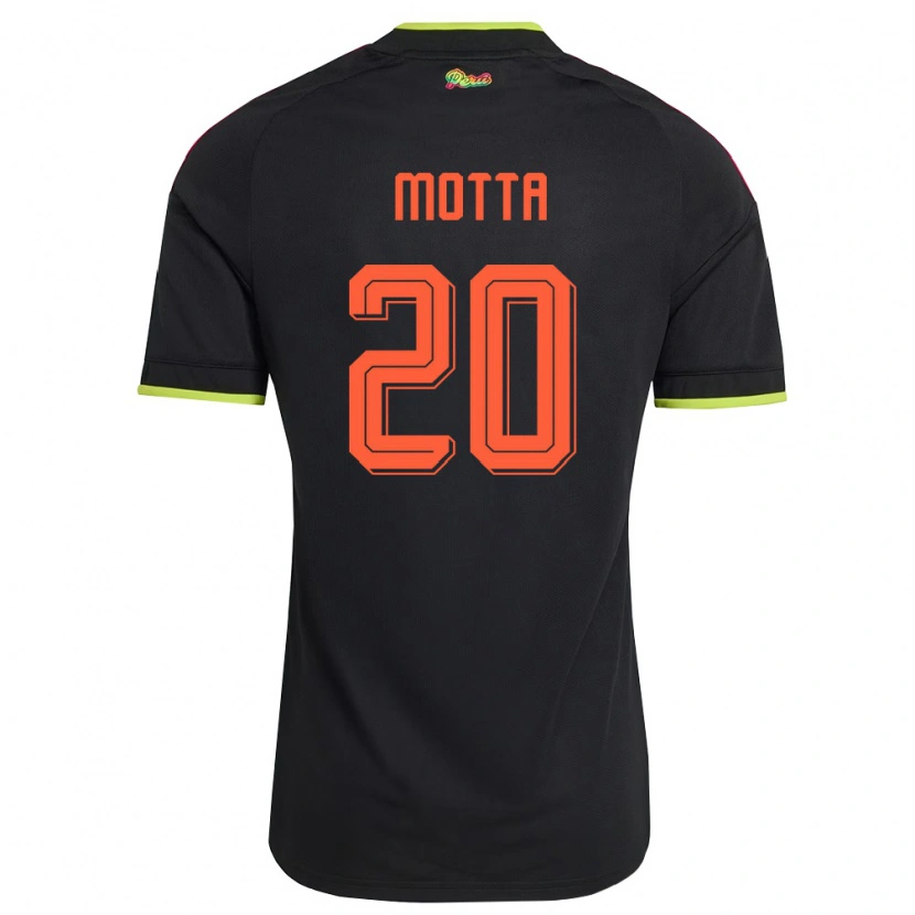 Danxen Women Peru Geray Motta #20 Black Yellow Pink Away Jersey 26-28 T-Shirt