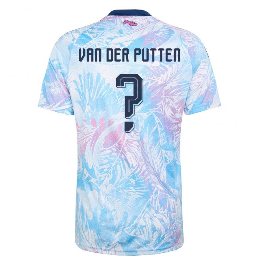 Danxen Women Costa Rica Santiago Van Der Putten #0 Sky Blue Navy Pink Away Jersey 26-28 T-Shirt