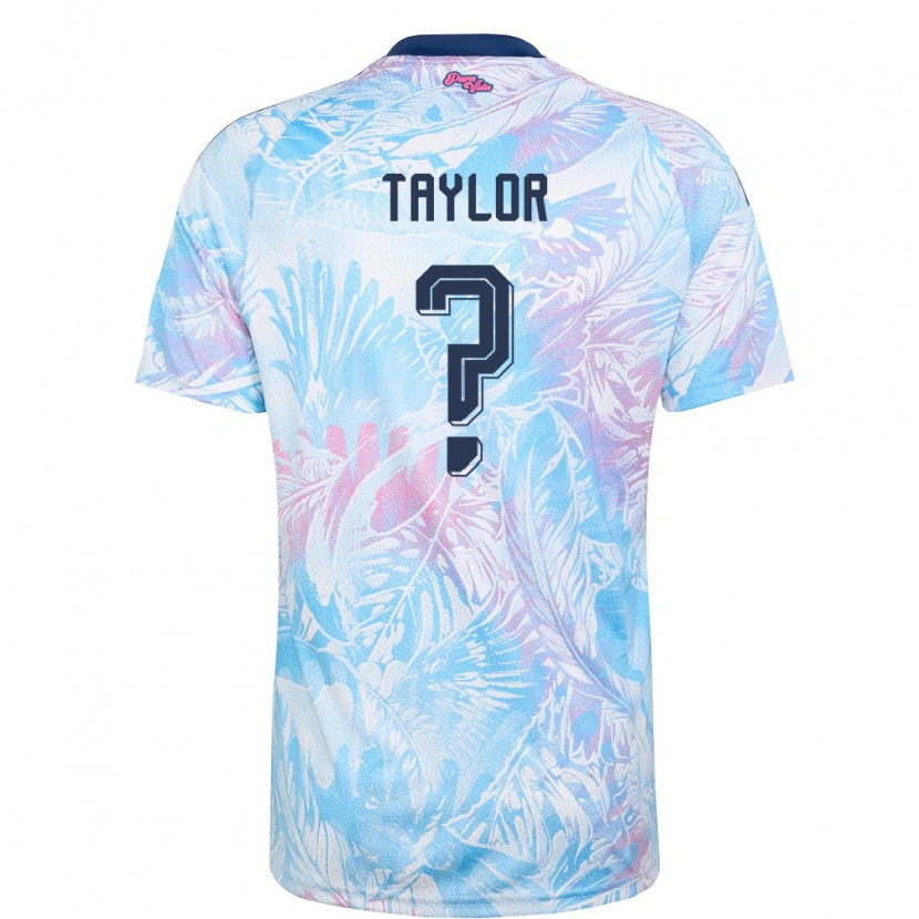 Danxen Women Costa Rica Gerald Taylor #0 Sky Blue Navy Pink Away Jersey 26-28 T-Shirt