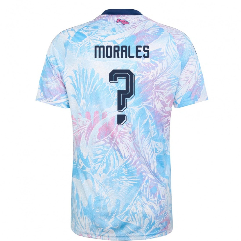 Danxen Women Costa Rica Bryan Morales #0 Sky Blue Navy Pink Away Jersey 26-28 T-Shirt
