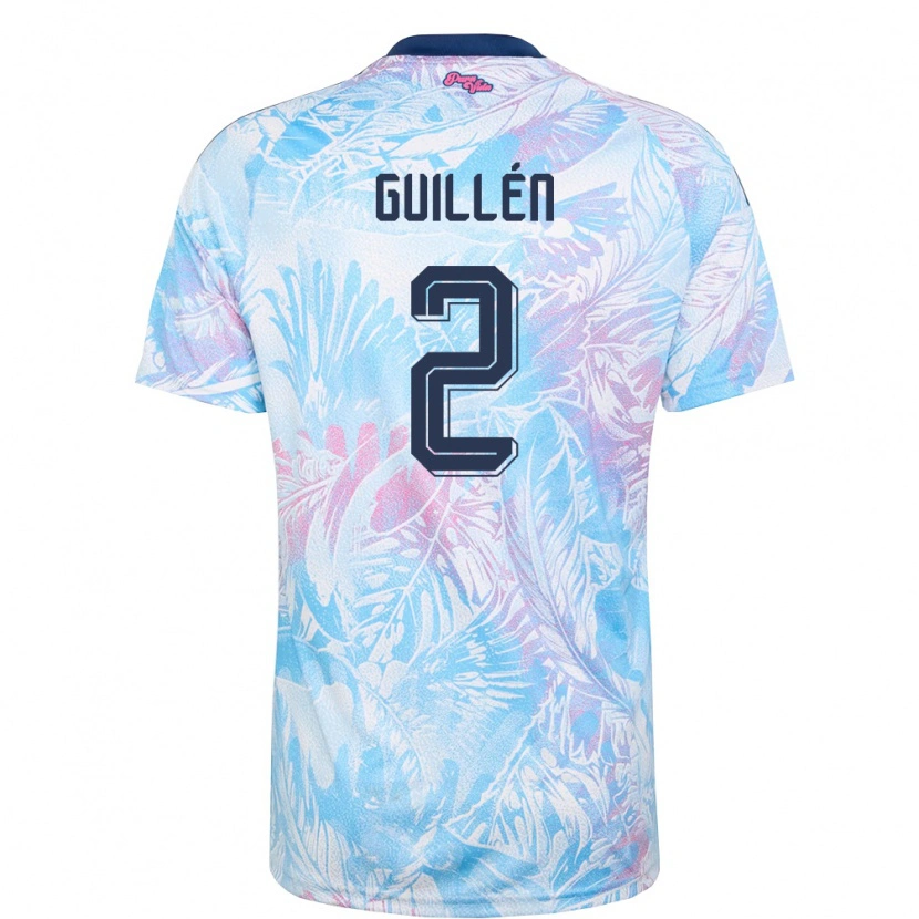 Danxen Women Costa Rica Gabriela Guillen #2 Sky Blue Navy Pink Away Jersey 26-28 T-Shirt