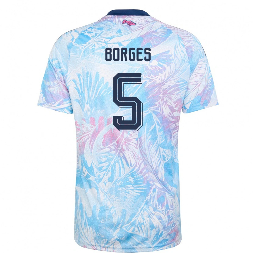 Danxen Women Costa Rica Celso Borges #5 Sky Blue Navy Pink Away Jersey 26-28 T-Shirt