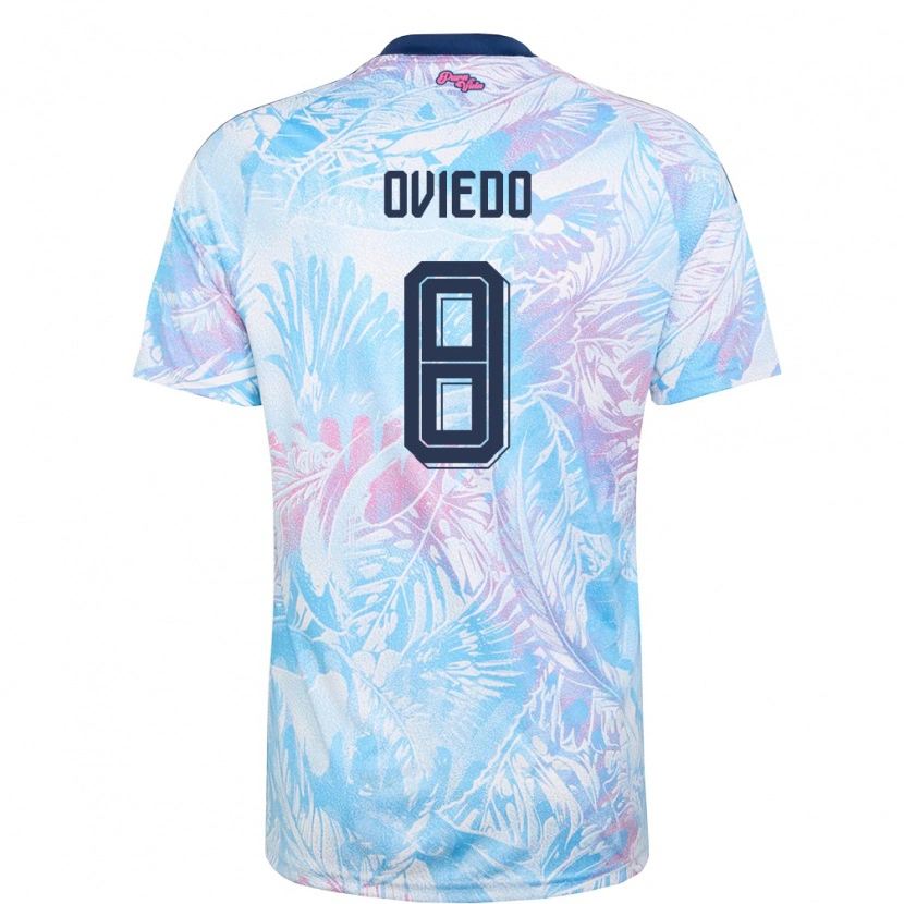 Danxen Women Costa Rica Bryan Oviedo #8 Sky Blue Navy Pink Away Jersey 26-28 T-Shirt