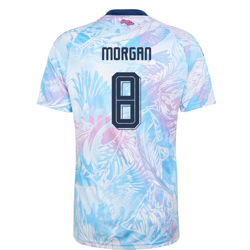 Danxen Women Costa Rica Hakeem Morgan #8 Sky Blue Navy Pink Away Jersey 26-28 T-Shirt