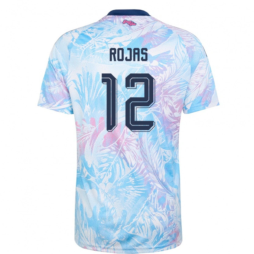 Danxen Women Costa Rica Matías Rojas #12 Sky Blue Navy Pink Away Jersey 26-28 T-Shirt