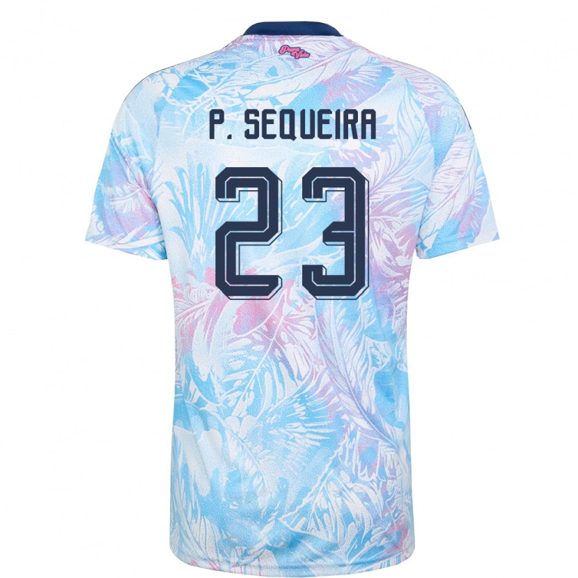 Danxen Women Costa Rica Patrick Sequeira #23 Sky Blue Navy Pink Away Jersey 26-28 T-Shirt