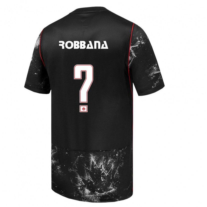 Danxen Women Canada Omar Robbana #0 Black White Red Away Jersey 26-28 T-Shirt