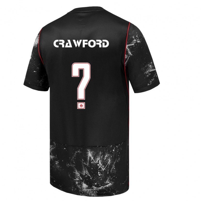 Danxen Women Canada Tyler Crawford #0 Black White Red Away Jersey 26-28 T-Shirt