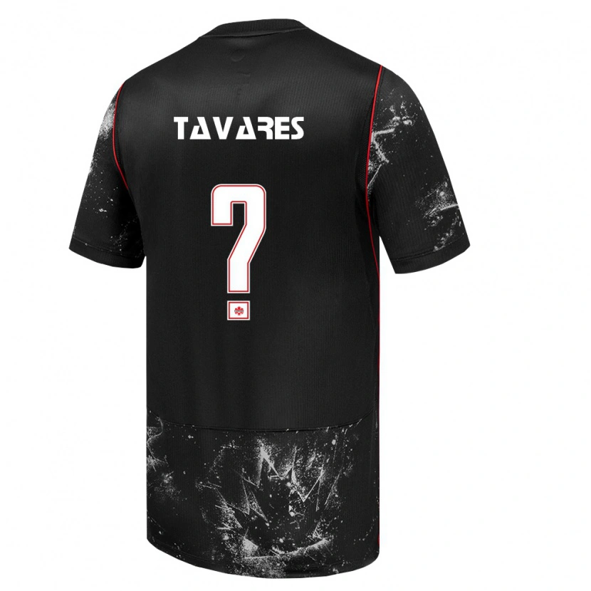 Danxen Women Canada Hugo Tavares #0 Black White Red Away Jersey 26-28 T-Shirt
