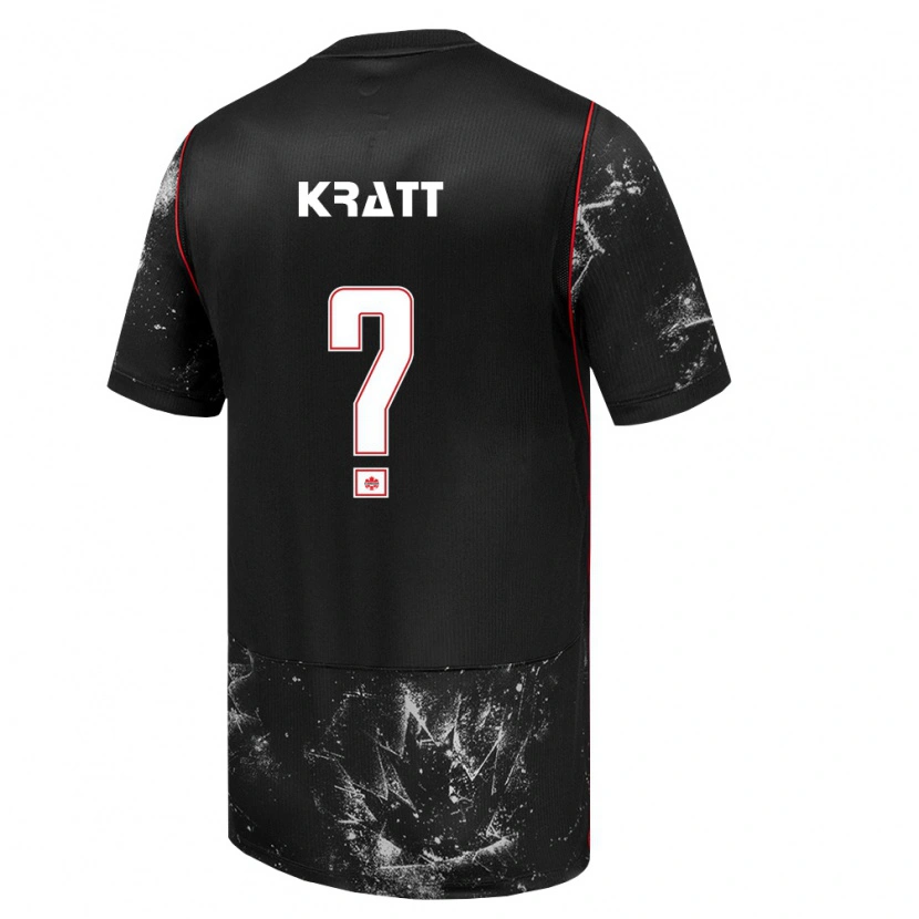 Danxen Women Canada Ronan Kratt #0 Black White Red Away Jersey 26-28 T-Shirt