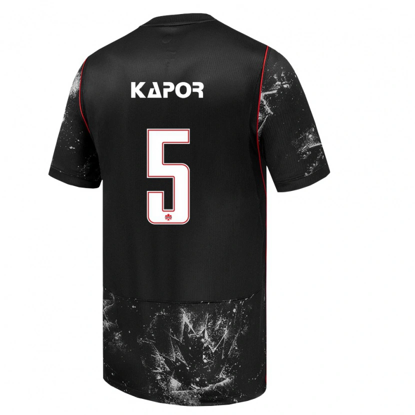 Danxen Women Canada Stefan Kapor #5 Black White Red Away Jersey 26-28 T-Shirt