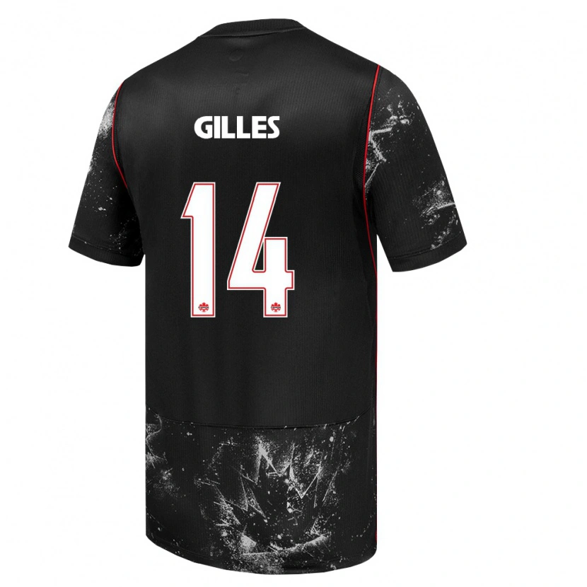 Danxen Women Canada Vanessa Gilles #14 Black White Red Away Jersey 26-28 T-Shirt