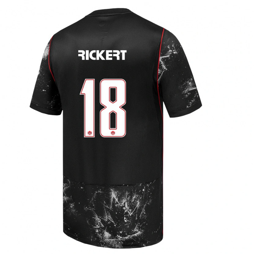 Danxen Women Canada Connor Rickert #18 Black White Red Away Jersey 26-28 T-Shirt