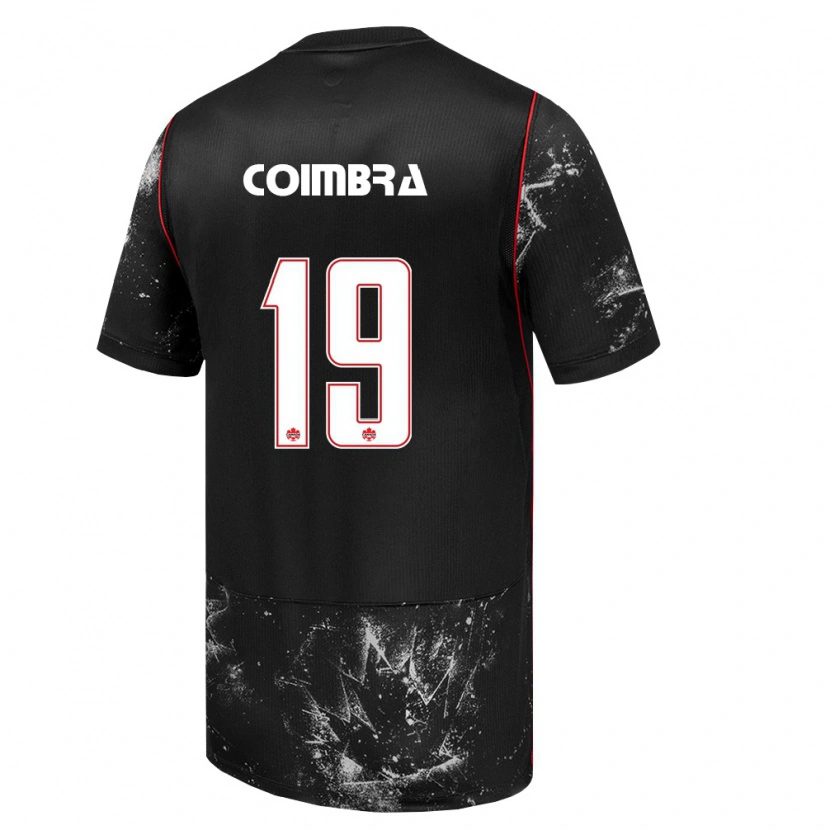 Danxen Women Canada Tiago Coimbra #19 Black White Red Away Jersey 26-28 T-Shirt