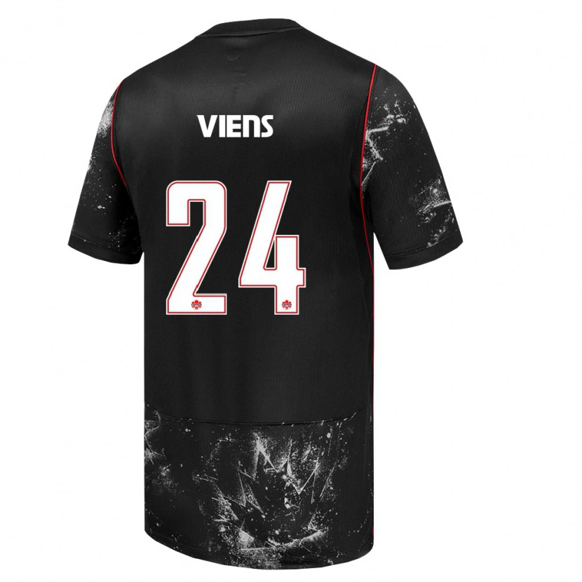 Danxen Women Canada Evelyne Viens #24 Black White Red Away Jersey 26-28 T-Shirt