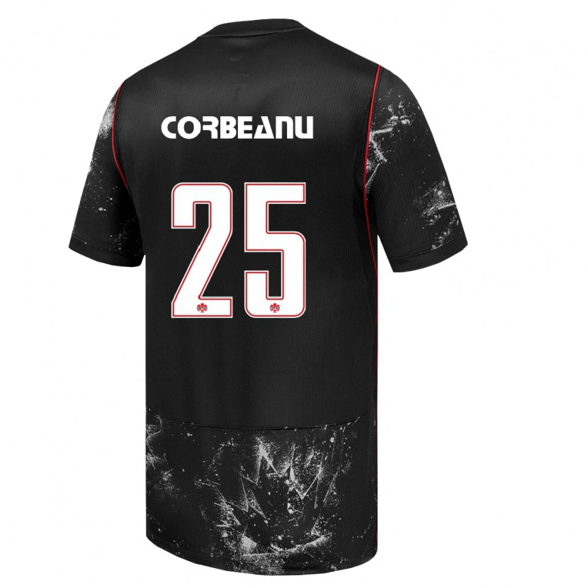 Danxen Women Canada Theo Corbeanu #25 Black White Red Away Jersey 26-28 T-Shirt