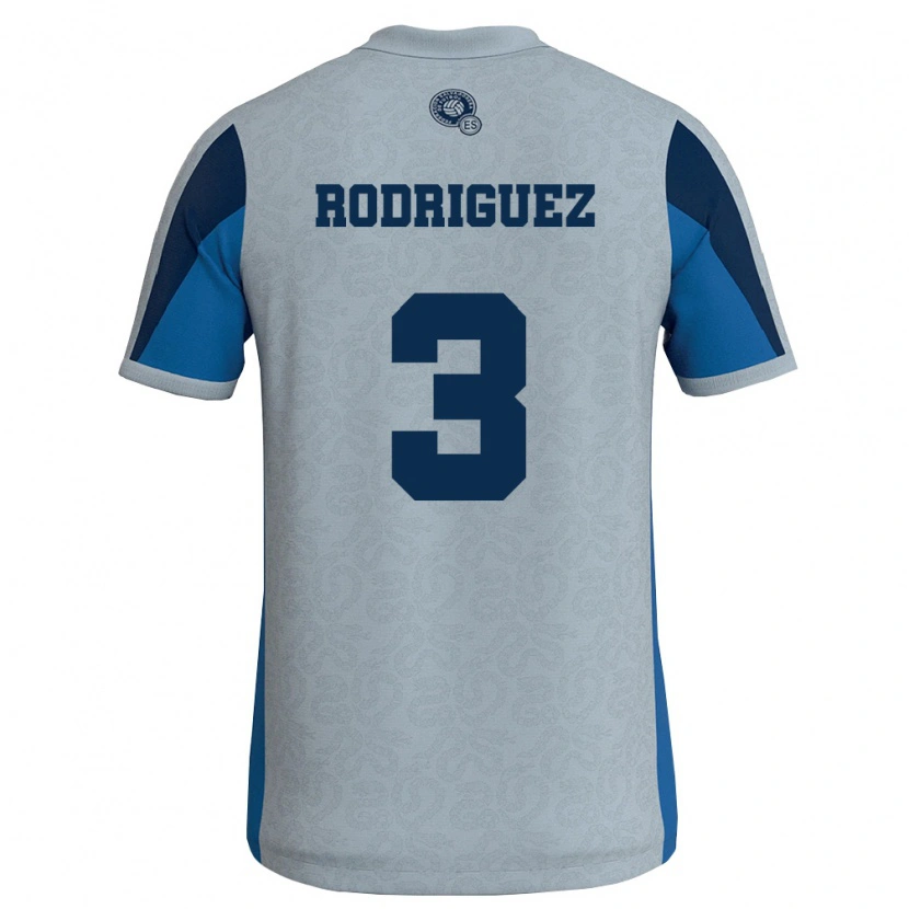 Danxen Women El Salvador Ronald Rodríguez #3 White Sky Blue Away Jersey 26-28 T-Shirt