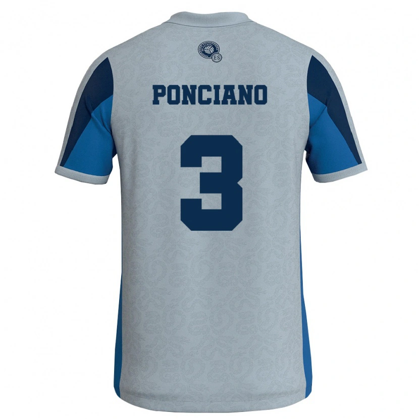 Danxen Women El Salvador Emir Ponciano #3 White Sky Blue Away Jersey 26-28 T-Shirt