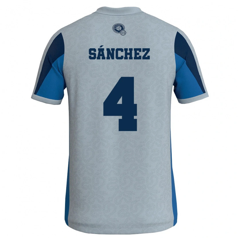 Danxen Women El Salvador Piero Sánchez #4 White Sky Blue Away Jersey 26-28 T-Shirt
