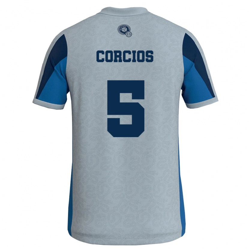 Danxen Women El Salvador Allan Corcios #5 White Sky Blue Away Jersey 26-28 T-Shirt