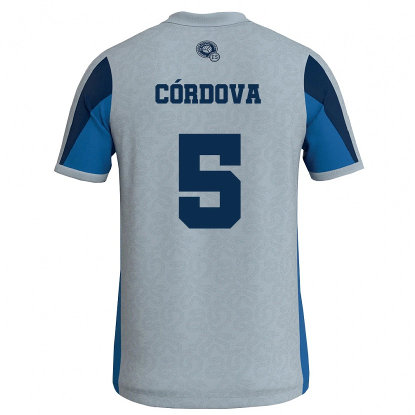 Danxen Women El Salvador Edwin Córdova #5 White Sky Blue Away Jersey 26-28 T-Shirt