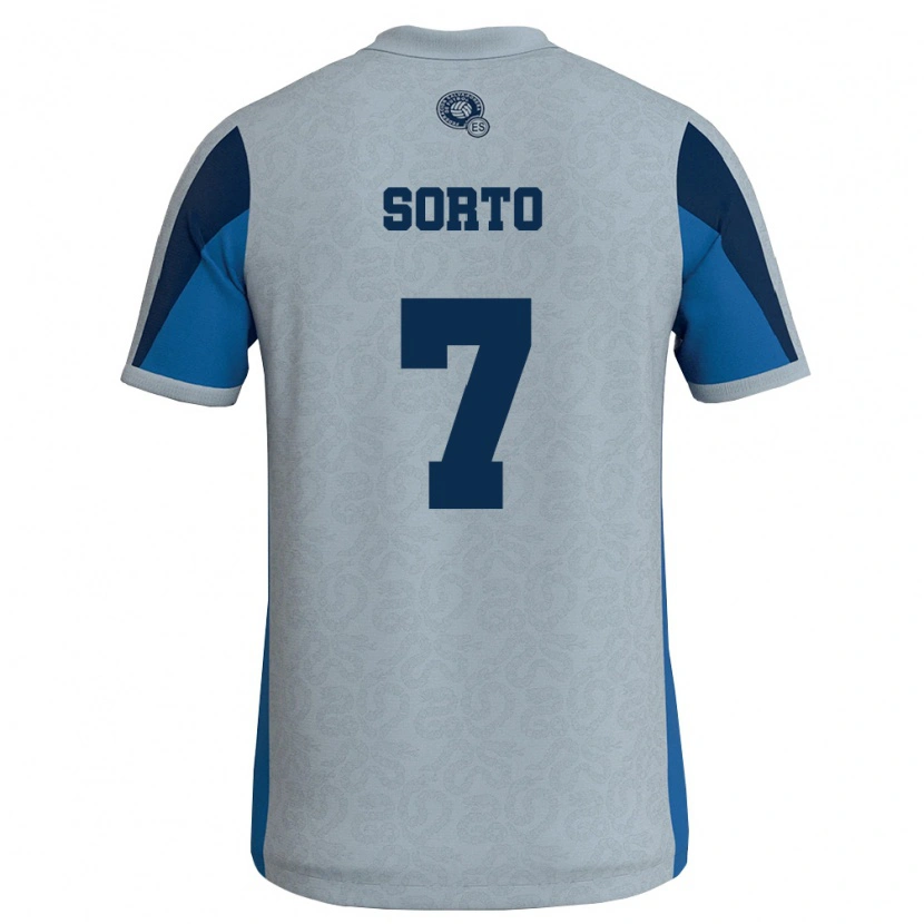 Danxen Women El Salvador Gabriel Sorto #7 White Sky Blue Away Jersey 26-28 T-Shirt