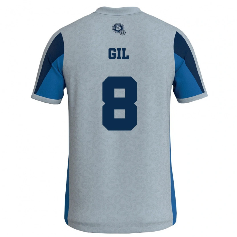 Danxen Women El Salvador Mayer Gil #8 White Sky Blue Away Jersey 26-28 T-Shirt
