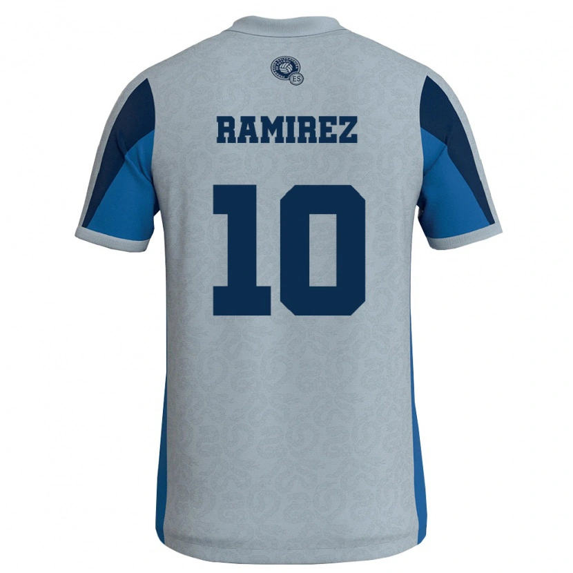 Danxen Women El Salvador Jayson Ramirez #10 White Sky Blue Away Jersey 26-28 T-Shirt