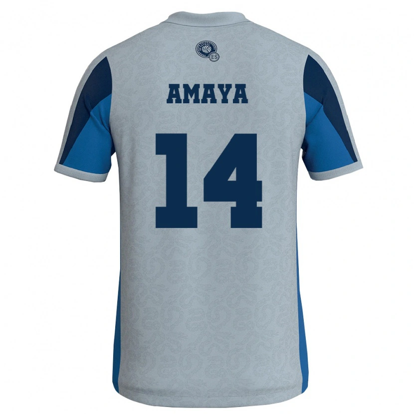 Danxen Women El Salvador Bryan Amaya #14 White Sky Blue Away Jersey 26-28 T-Shirt