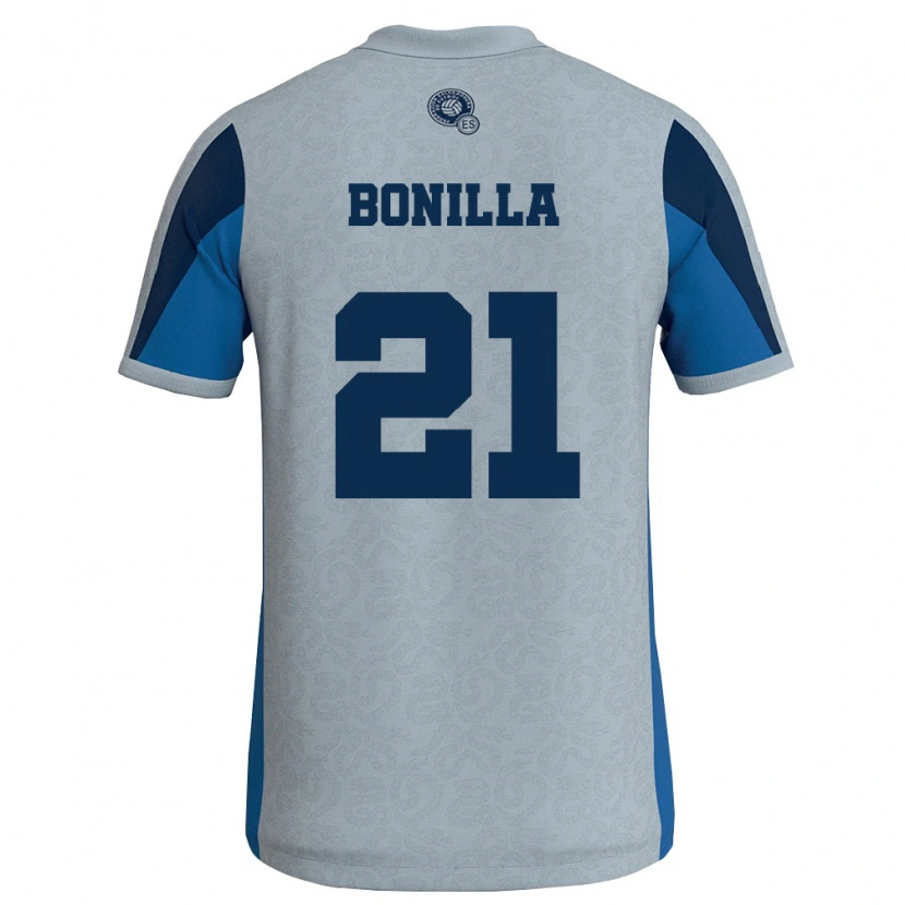 Danxen Women El Salvador Elmer Bonilla #21 White Sky Blue Away Jersey 26-28 T-Shirt