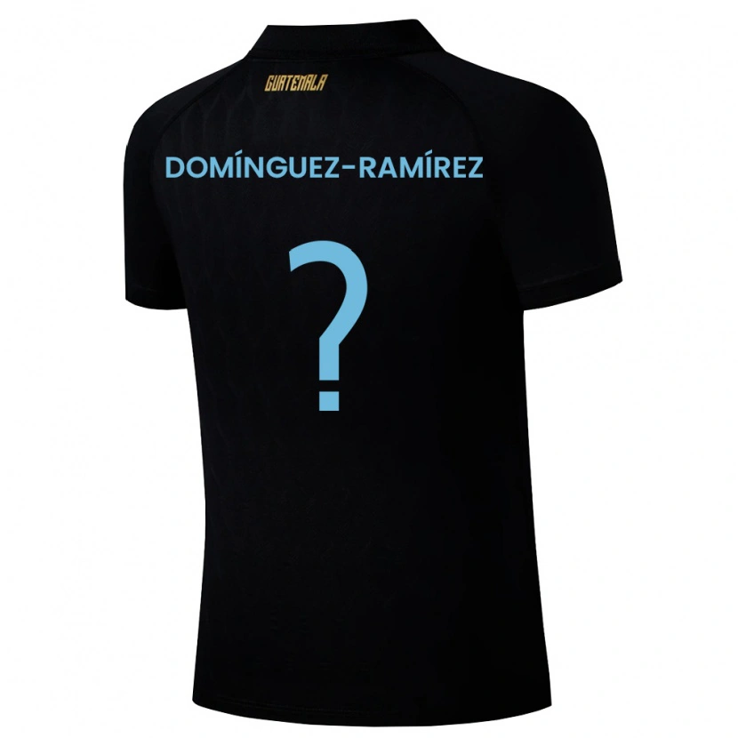 Danxen Women Guatemala Marco Domínguez-Ramírez #0 Black Sky Blue White Away Jersey 26-28 T-Shirt