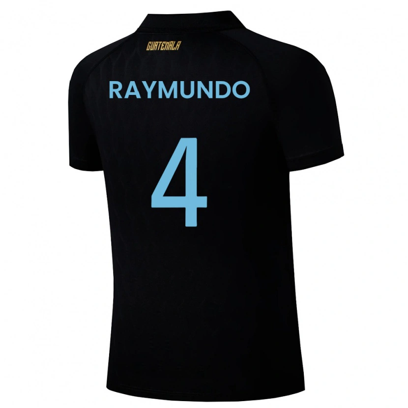 Danxen Women Guatemala Cristopher Raymundo #4 Black Sky Blue White Away Jersey 26-28 T-Shirt