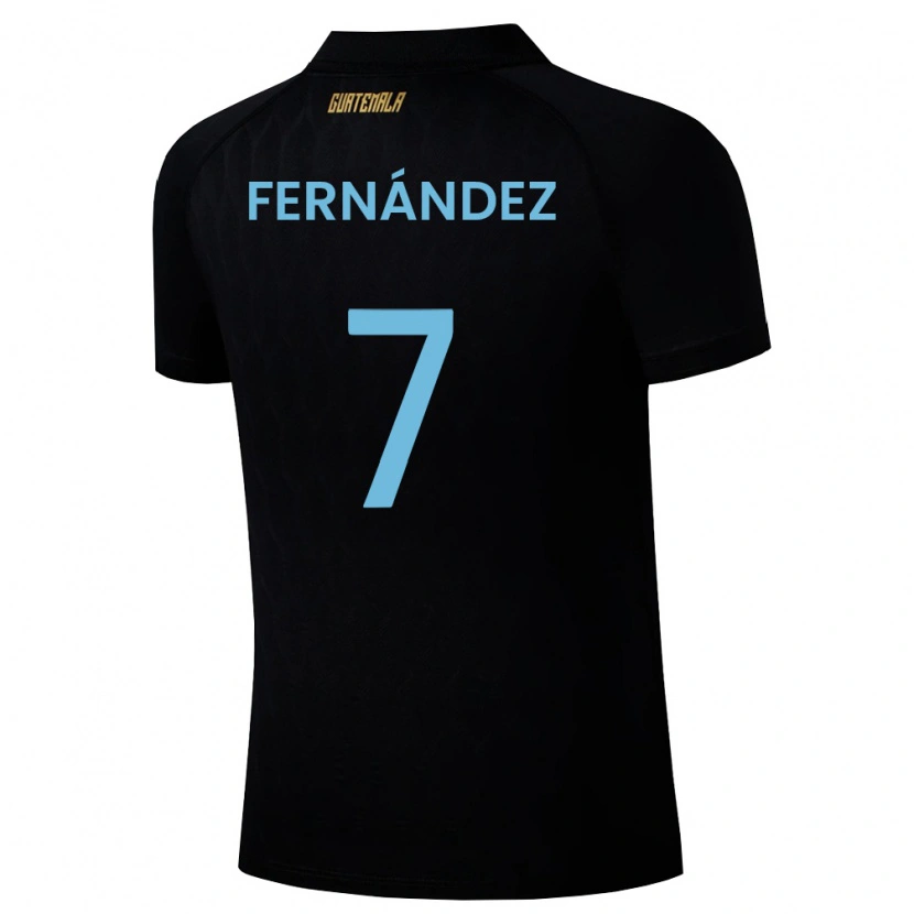 Danxen Women Guatemala Diego Fernández #7 Black Sky Blue White Away Jersey 26-28 T-Shirt